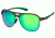 Breed Jupiter Sunglasses, Black Titanium Frame, Blue-Green Lens BSG019GM