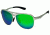 Breed Jupiter Sunglasses, Silver Titanium Frame, Blue-Green Lens BSG019SR