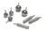 Bullet Weights Tungsten Finesse Drop Shot, Clam Pack - Natural, 1/8 oz, PBTGNFDS18