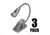 Carson FlexNeckPlus Ultra-Bright Fully Adjustable 6 LED Book Light-3 Pack, Grey FL-66MU
