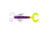 Big Bite Baits Shrimp Soft Baits, 6 per Pack, Electric Purple/Opaque Chartreuse Tail, 3 inch, PRW3-00