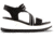 Cougar Hibiscus Leather Wedge Womans Sandals, Black, 10, Hibiscus-Black-10