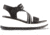 Cougar Hibiscus Leather Wedge Womans Sandals, Black, 11, Hibiscus-Black-11