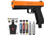 Guard Dog Security FireBall CO2 Pepper Gun, 6 Pepper Balls, 6 Rubber Balls, 6 Chalk Balls, 2 CO2 Cartridge, Target Practice, Black/B.Orange, PG-GDFB-BK-S2