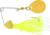 Hildebrandt Spin Dandy Microlite Spinnerbait, Size 2 Hook, Chartreuse &amp; White, Gold Head With Gold Blade, 1/8oz, ODANG-CHWH
