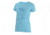 HUK Performance Fishing W Mother Ocean Vneck Tops, Short Sleeve - Womens, Tahiti Blue Heather, Large, H6100017-435-L