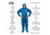 International Enviroguard ViroGuard 2404 Coverall w/Hood, Boot, Elastic Wrist and Back, Blue, L, Case 25, 2404-L