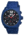 MOS Mens Berlin Strap Watch w/Day and Date Blue Bezel, Blue/Tonneau-shaped Case, Black/analog Dial, Red Hands MOSBN105
