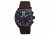 MOS Mens Berlin Strap Watch w/Day and Date Dark Brown Bezel, Dark Brown/Tonneau-shaped Case, Black/analog Dial, Purple Hands MOSBN104