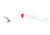 Sea Striker Deluxe Finger Mullet Rig, Removable 2/0 Double Hook w/Bucktail, 1 1/4" Red/White Pear Float, SSDMR-B