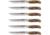 Smith's Sharpeners Cabin and Lodge Steak Set, 9in Overall, 4.5in Hammered Finish 420 SS Blade, Imitation Stag Handle, Storage Block, Set Of Six, 51033