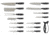 Smiths Saber Knife Set w/ Sharpener - 16 Pcs, Black, SP-50978