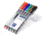 Staedtler Lumocolor Permanent Superfine Pen Pack - 6 Colors w/ Stand-Up Box - Red, Blue, Orange, Green, Brown, Black ST 313 WP6