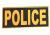 TUFF Products Police PVC Patch, Black w/Gold Lettering, 7x3 P-Police -7x3 BKGD