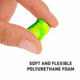 Allen ULTRX Tapered Foam Ear Plugs, Yellow/Lime Green, 25 Pair, NRR 32dB, 4116