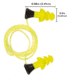 Allen ULTRX Tethered Silicone Ear Plugs, 3-Pairs, Yellow, 4118
