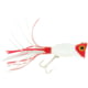 Arbogast Hula Popper Topwater Popper, 1 3/4in, 1/4 oz, Floating, White/Red Head, G770-01