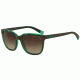 Armani Exchange AX4031 Sunglasses 814613-55 - Brown/bright Spearmint Trans Frame, Smoke Brown Gradient Lenses