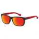 Arnette Slacker Bifocal Prescription Sunglasses, Fuzzy Black/Red Frame, Red Mirror Lens-AN4196-03BI