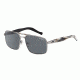 Arnette Smokey Single Vision Prescription Sunglasses, Satin Silver/Grey Horn Frame, Grey Lens-AN3068-05SV