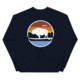 Atoll Board Co Unisex Crew Neck Sweatshirt with Atoll Landscape Graphic - Navy, S - Navy,S, 636AA060D522CNavy-S
