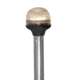Attwood Marine All-Around Fold-Down Incandescent Anti-Glare 12V Lens Light w/ Horizontal Composite Base,  20in Aluminum Pole, 5350-PA20-7