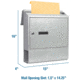 Barska Contemporary Wall Mount Mailbox. 10in Width, Gray, Medium, CB13698