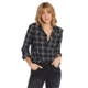 Billabong Venture Out Long Sleeve Flannel Shirt - Womens, Black White, Small, J507MVEN-BCI-S