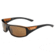 Bolle Weaver Single Vision Prescription Sunglasses, Shiny Black / Matte Brown Frame, 12138SV