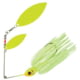 Booyah Pikee Double Willow Spinnerbait Mustad Fishing Hook, 5/0, 1/2 oz, 1 Piece, Glowtreuse, BYPK12709