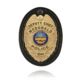 Boston Leather Oval Recessed Badge Holder With Clip, Black - 700-4049