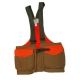 Boyt Harness Waxed Cotton Strap Vest with Mesh Back, Orange/Khaki, XL/2XL, 12875