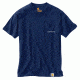 Carhartt Maddock Graphic Fishing 1889 Short Sleeve T-shirt - Mens, Ink Blue Heather, L-REG, 103179-994-REG-L