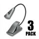 Carson FlexNeckPlus Ultra-Bright Fully Adjustable 6 LED Book Light-3 Pack, Grey FL-66MU