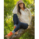 Carve Designs Clara Fleece Pullover - Womens, Birch Even Stripe, Medium, FLPO15-282-MD
