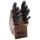 Case Household Cutlery Black Synthetic Handles - 9-Piece Block Set, 31725