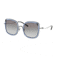 Coach L1081 HC7101B Progressive Prescription Sunglasses, 53mm, Shiny Gunmetal/Transparent Purple, HC7101B-900411-53-PRO