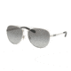 Coach L1614 HC7069 Single Vision Prescription Sunglasses HC7069-929411-60 - Lens Diameter 60 mm, Frame Color Silver/Black Gunmetal
