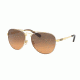 Coach L1614 HC7069 Single Vision Prescription Sunglasses HC7069-929595-60 - Lens Diameter 60 mm, Frame Color Gold Silver/Dark Tortoise