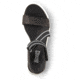 Cougar Hibiscus Leather Wedge Womans Sandals, Black, 11, Hibiscus-Black-11