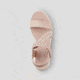 Cougar Hibiscus Leather Wedge Womans Sandals, Shell, 10, Hibiscus-Shell-10