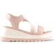 Cougar Hibiscus Leather Wedge Womans Sandals, Shell, 11, Hibiscus-Shell-11