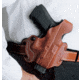 DeSantis Thumb Break Mini Slide Leather OWB Holster, H&amp;K CC9 with or w/o Red Dot, Left Hand, Leather Construction, Matte Finish, Black, 085BB7ZZ0