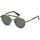 Diesel DL0239 Eyewear - Unisex - Sunglasses - Matte Dark Green Frame Color, Green Lens Color
