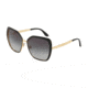 Dolce&amp;Gabbana DG2197 Sunglasses 13128G-56 - Matte Black/Gold Frame, Grey Gradient Lenses