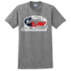 Duck Commander DS500TFM07 Texas Flag T-Shirt Short Sleeve Gray Med Cotton