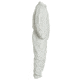 DuPont Tyvek 400 Coverall, Collar, Stormflap, Elastic Wrists/Ankles/ Waist, Serged Seams, White, Medium, Case of 25, TY125SWHMD00