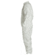 DuPont Tyvek 400 Coverall, Collar, Stormflap, Elastic Wrists/Ankles/ Waist, Serged Seams, White, Medium, Case of 25, TY125SWHMD00