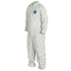 DuPont Tyvek 400 Coverall, Collar, Stormflap, Elastic Wrists/Ankles/ Waist, Serged Seams, White, Medium, Case of 25, TY125SWHMD00