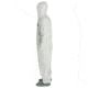 DuPont Tyvek 400 Coverall w/Respirator Fit Hood and Attached Skid-Resistant Boots, Elastic Wrists, Waist, White, M, Case of 25, TY122SWHMD00